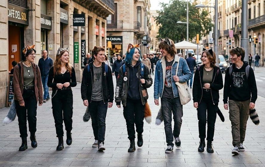 Therians paseando por la ciudad