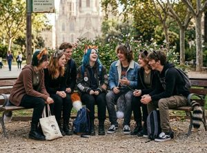 Un grupo de Therians en un parque