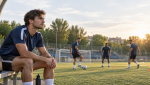 Jugador de fútbol pensando